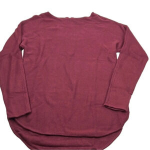 Michael Kors Burgundy Long Sleeve Top with Gold Zipper at Back